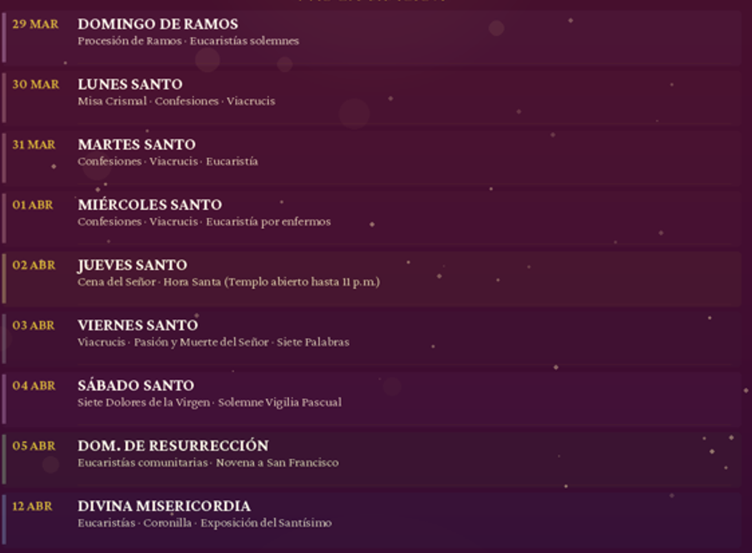 Semana Santa 2026 — Parroquia San Antonio de Padua